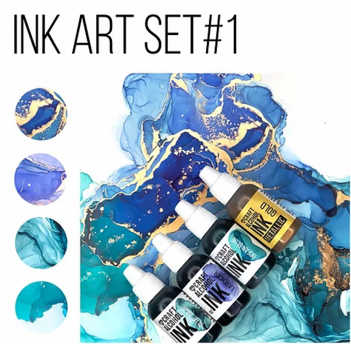 Набор чернил Craftsmen, Set1 (Ocean blue, Blue Haze, Lavender, Gold)