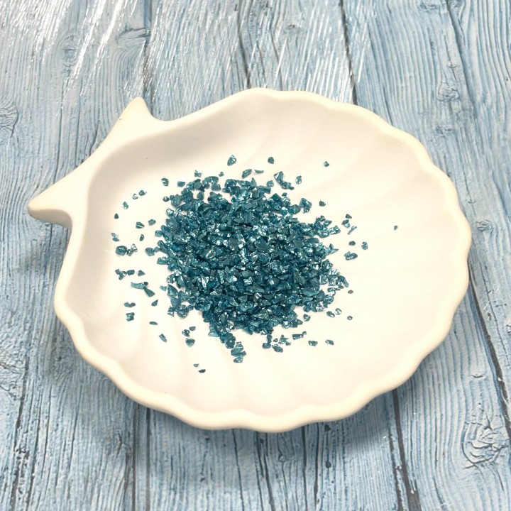 Стеклянная крошка хром голубая 100гр.