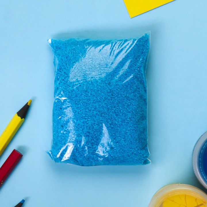 Песок цветной в пакете, синий, 100 гр