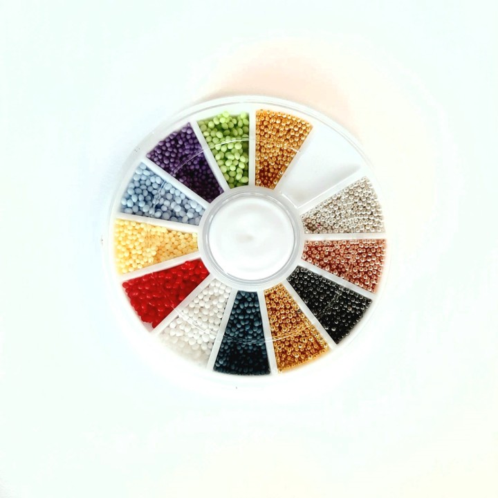 Набор микробисера - 3, разноцветный, 12 цв.