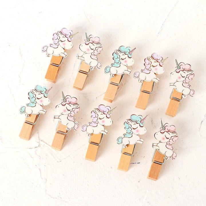 Прищепки фигурные Единороги 10 шт.