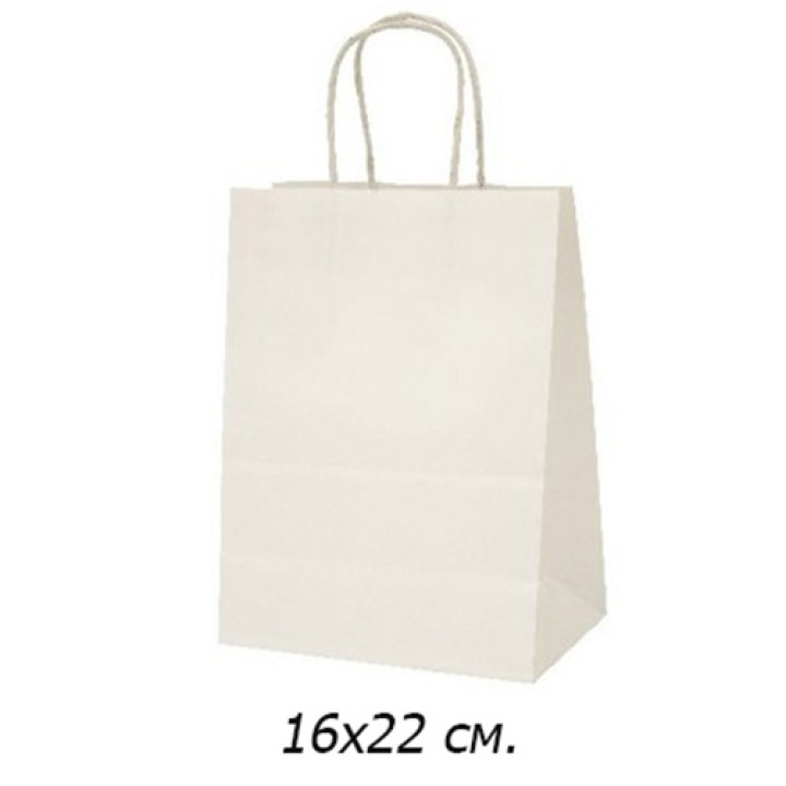 Крафт пакет белый 12шт, 16х22 см.