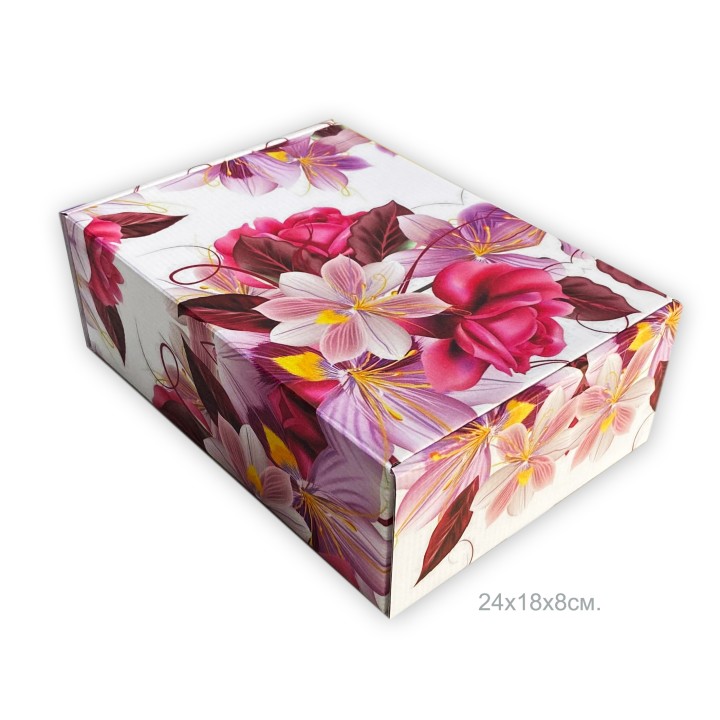 Подарочная коробка Орхидеи, 24х17х8 см.