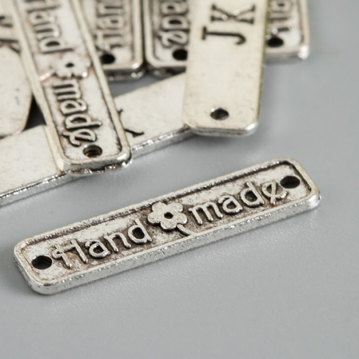 Бирка "Handmade" метал.серебро 2,5х0,6 см.