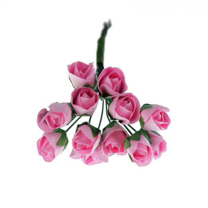 Розы розовые, 3 см., 12 шт.